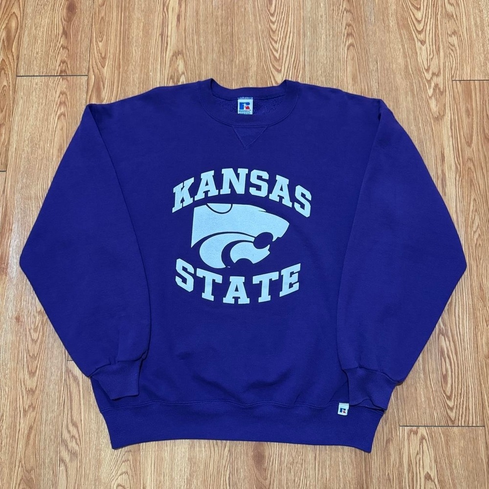 Kansas State Men's Sweatshirt XL Russell Athletic Vintage USA Made Purple